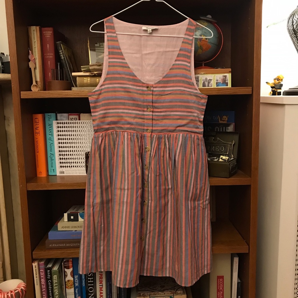 Madewell Tank Dress in Rainbow Stripe